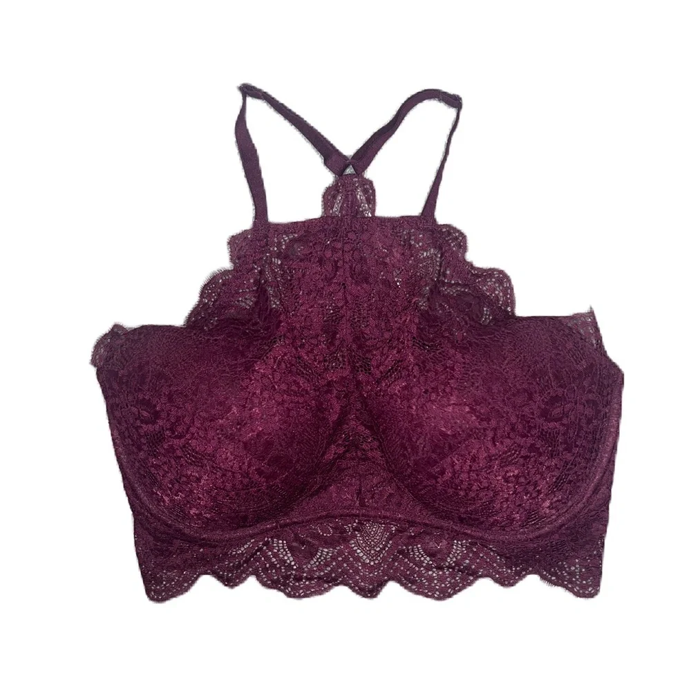 Victoria Secret Pink | Lace High Neck Push Up Bralette Women's Size M - Picture 4 of 8